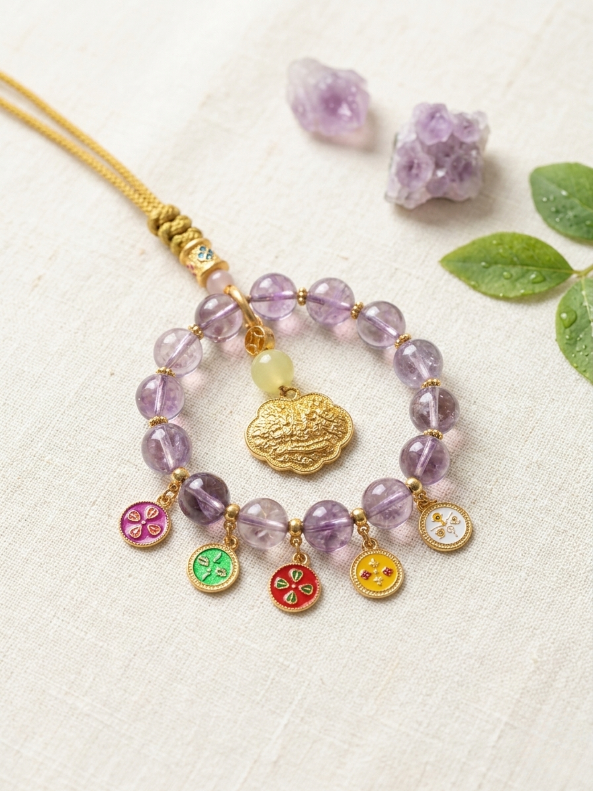 Handcrafted Amethyst Crystal Car Hanging Charm