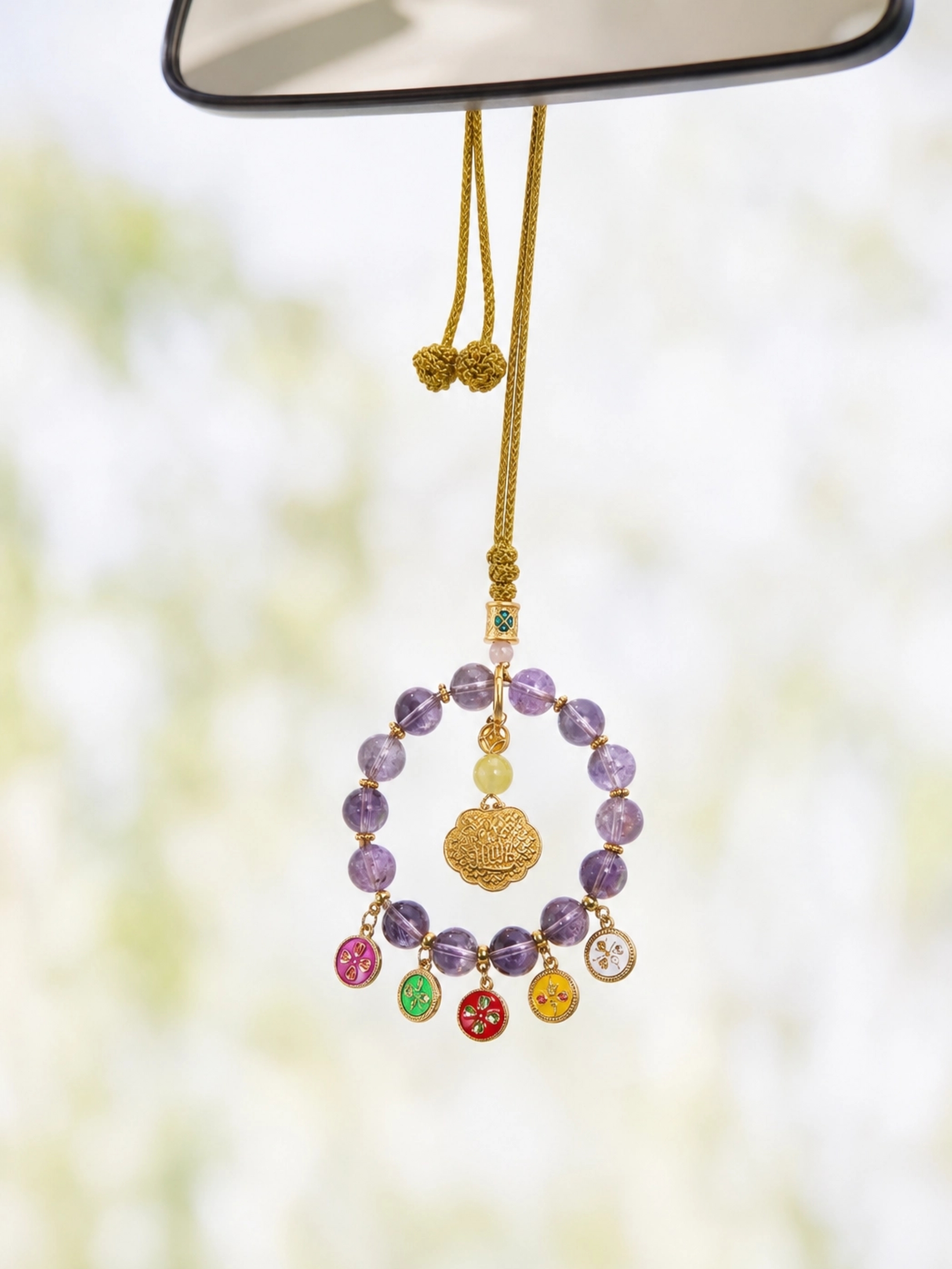 Handcrafted Amethyst Crystal Car Hanging Charm