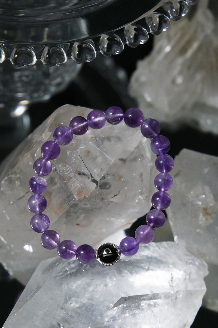 Amethyst Libra Zodiac Bracelet