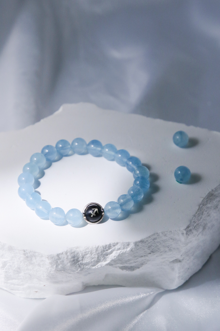 Aquamarine Sagittarius Zodiac Bracelet