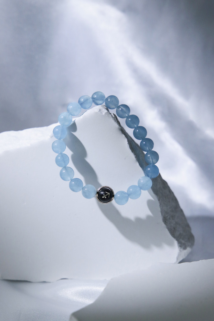 Aquamarine Sagittarius Zodiac Bracelet