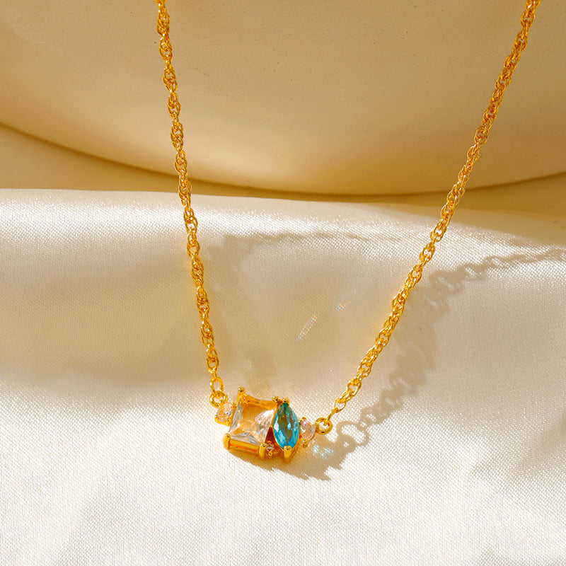 Dual Charm Birthstone Necklace
