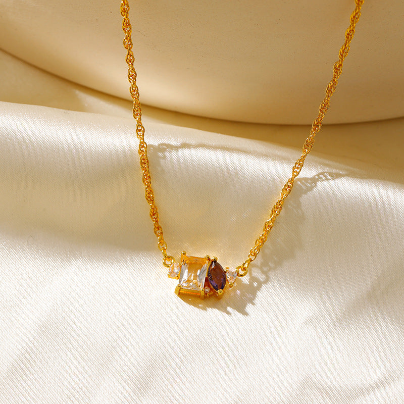 Dual Charm Birthstone Necklace