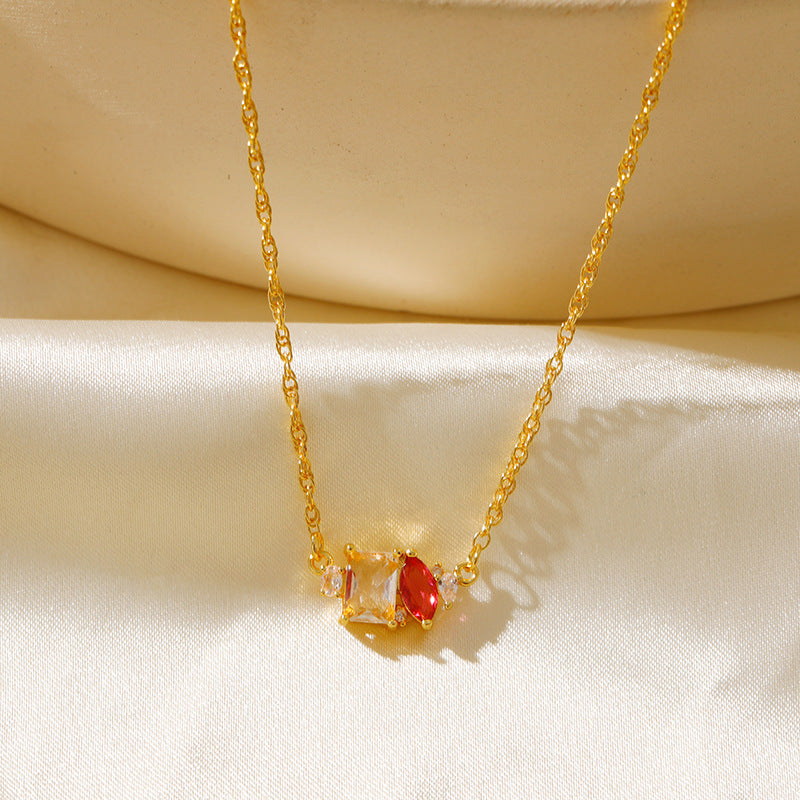 Dual Charm Birthstone Necklace