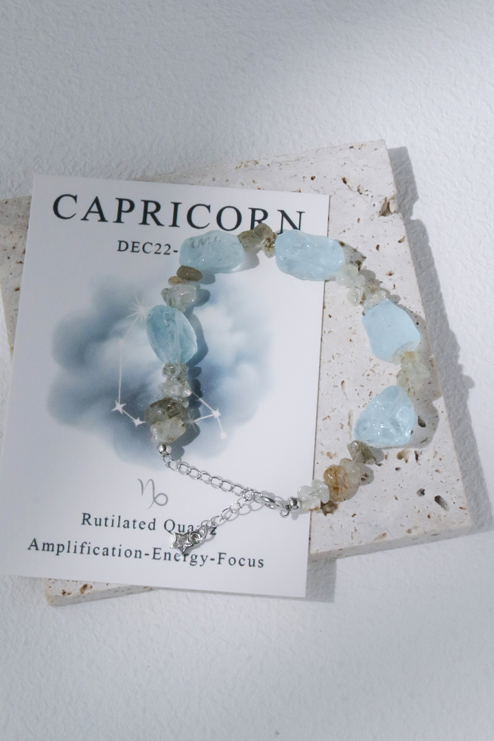Capricorn Rutilated Zodiac Bracelet 