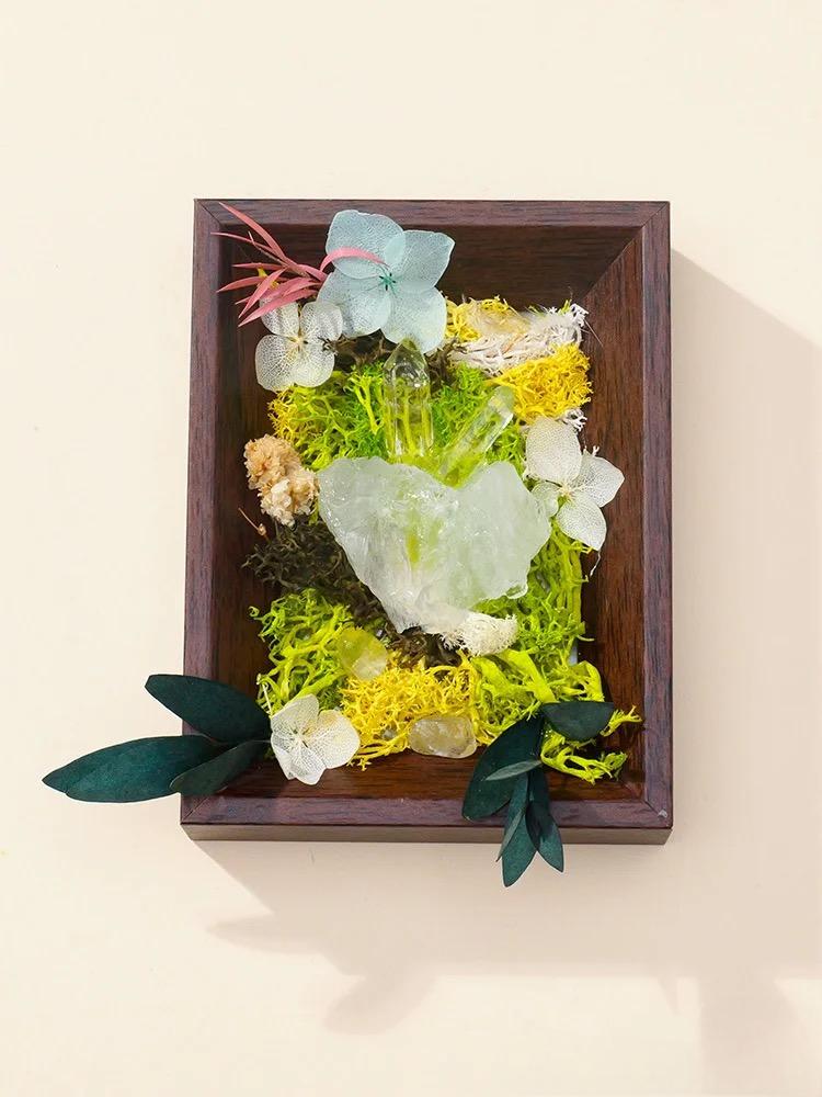 Crystal Preserved Flower Micro-Landscape in Black Drawer Box | Eternal Bloom Series