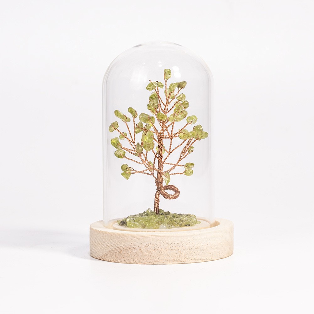 Crystal Tree with Dome Cover – Handcrafted Energy Decor for Home & Office