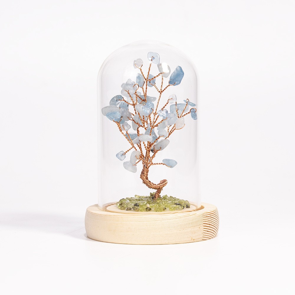 Crystal Tree with Dome Cover – Handcrafted Energy Decor for Home & Office