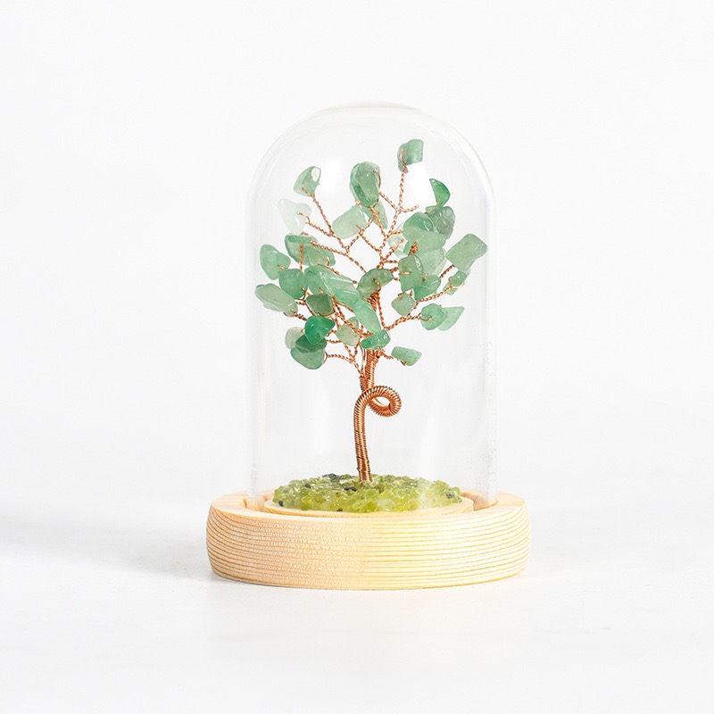 Crystal Tree with Dome Cover – Handcrafted Energy Decor for Home & Office