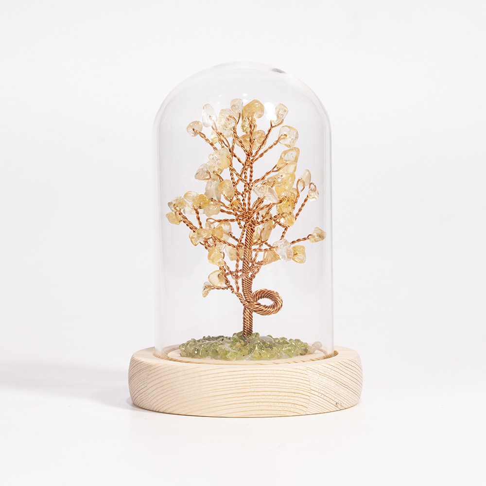 Crystal Tree with Dome Cover – Handcrafted Energy Decor for Home & Office