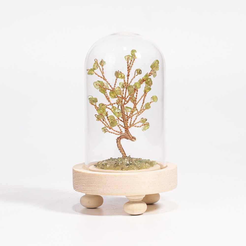 Crystal Tree with Dome Cover – Handcrafted Energy Decor for Home & Office