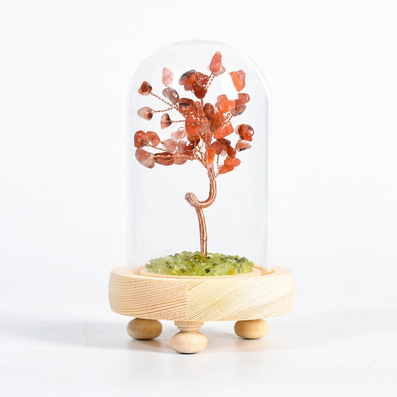 Crystal Tree with Dome Cover – Handcrafted Energy Decor for Home & Office