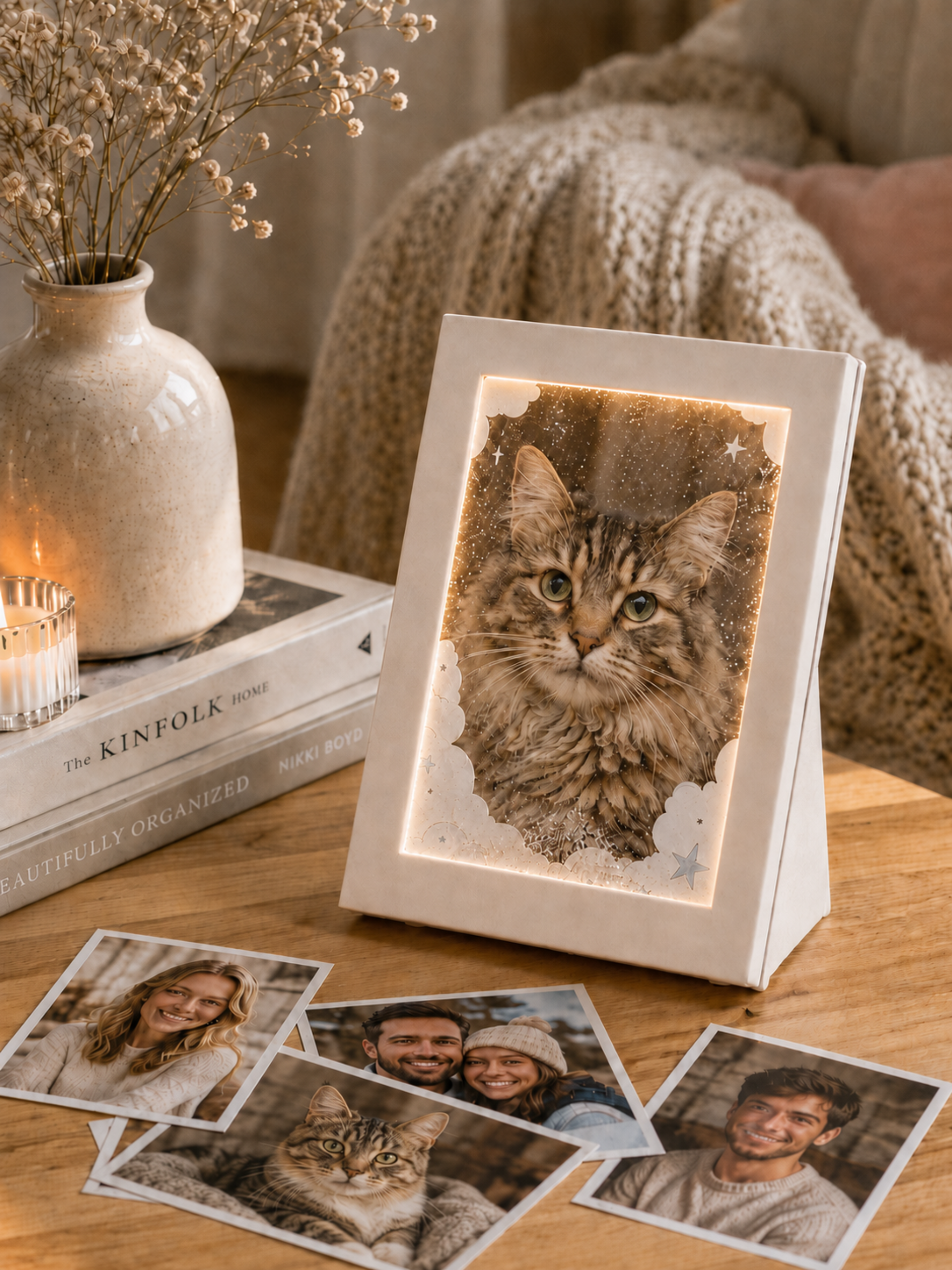 [Copy]DIY Flowing Sand Glow Photo Frame Lamp - White