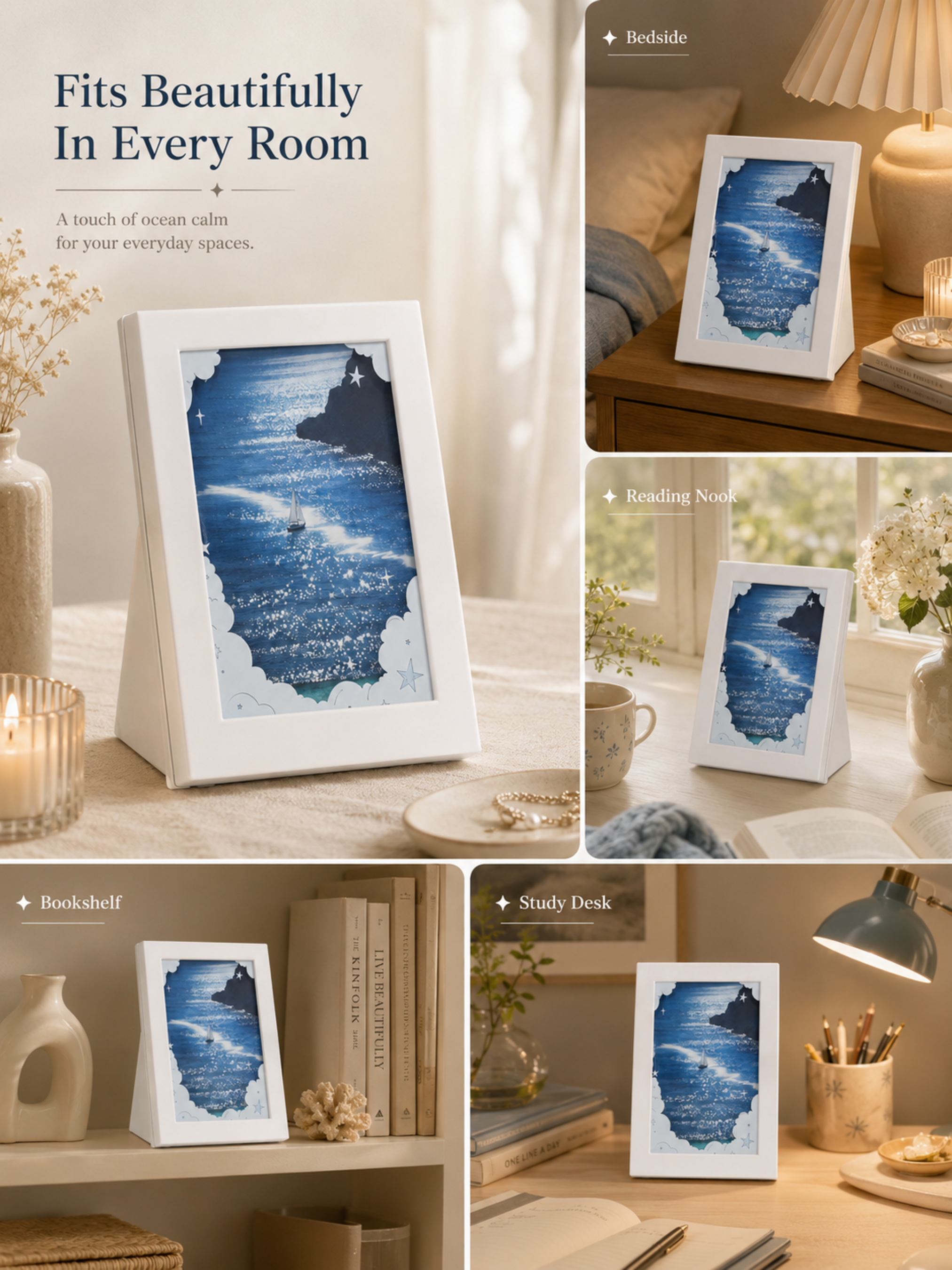 [Copy]DIY Flowing Sand Glow Photo Frame Lamp - White