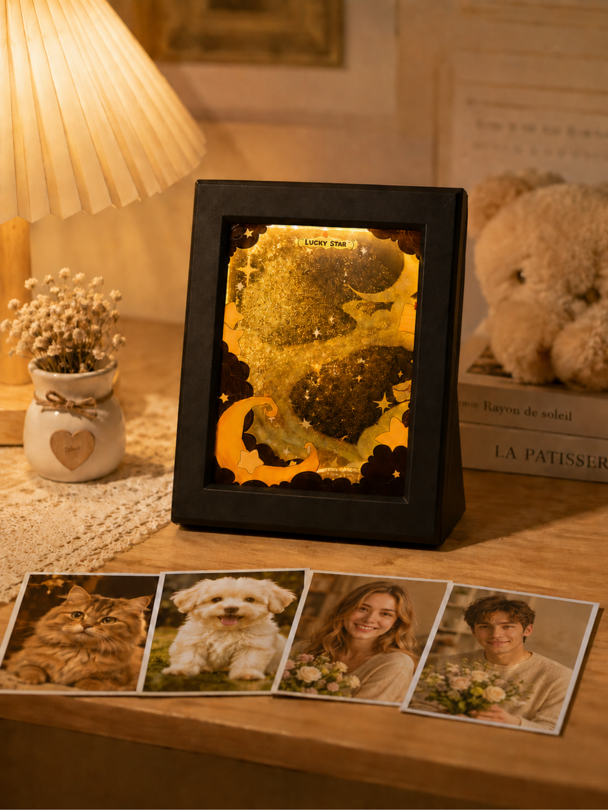 DIY Flowing Sand Glow Photo Frame Lamp