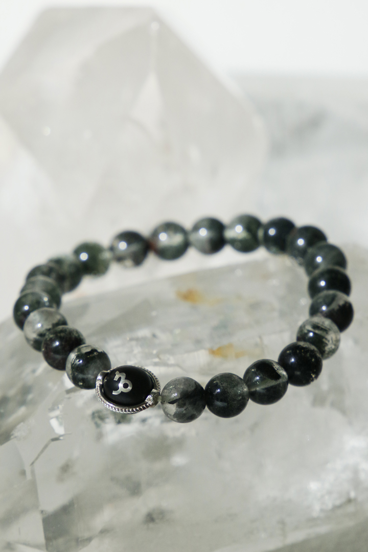 Green Phantom Quartz Capricorn Zodiac Bracelet