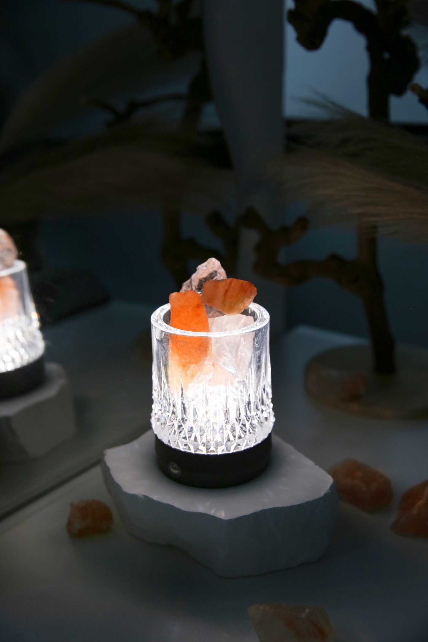 100% Pure Clear Quartz Himalayan Salt Cup Lamp
