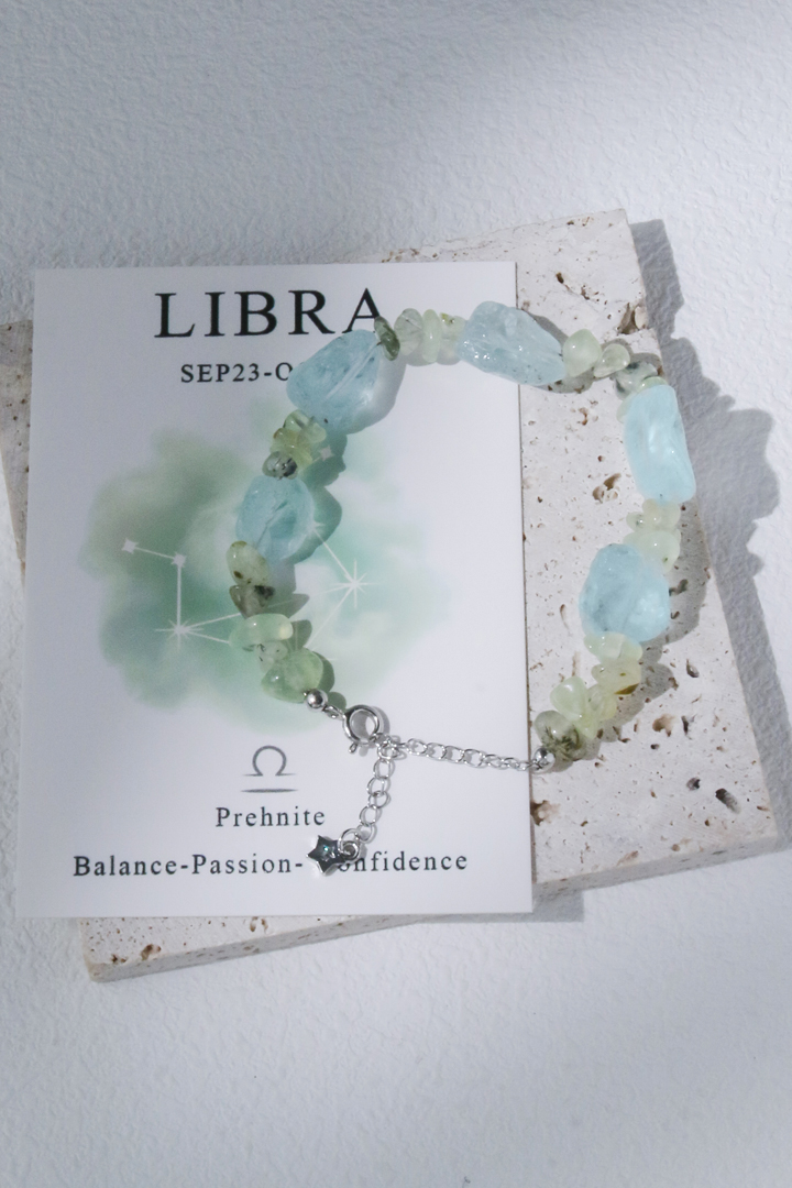 Libra Prehnite Zodiac Bracelet 