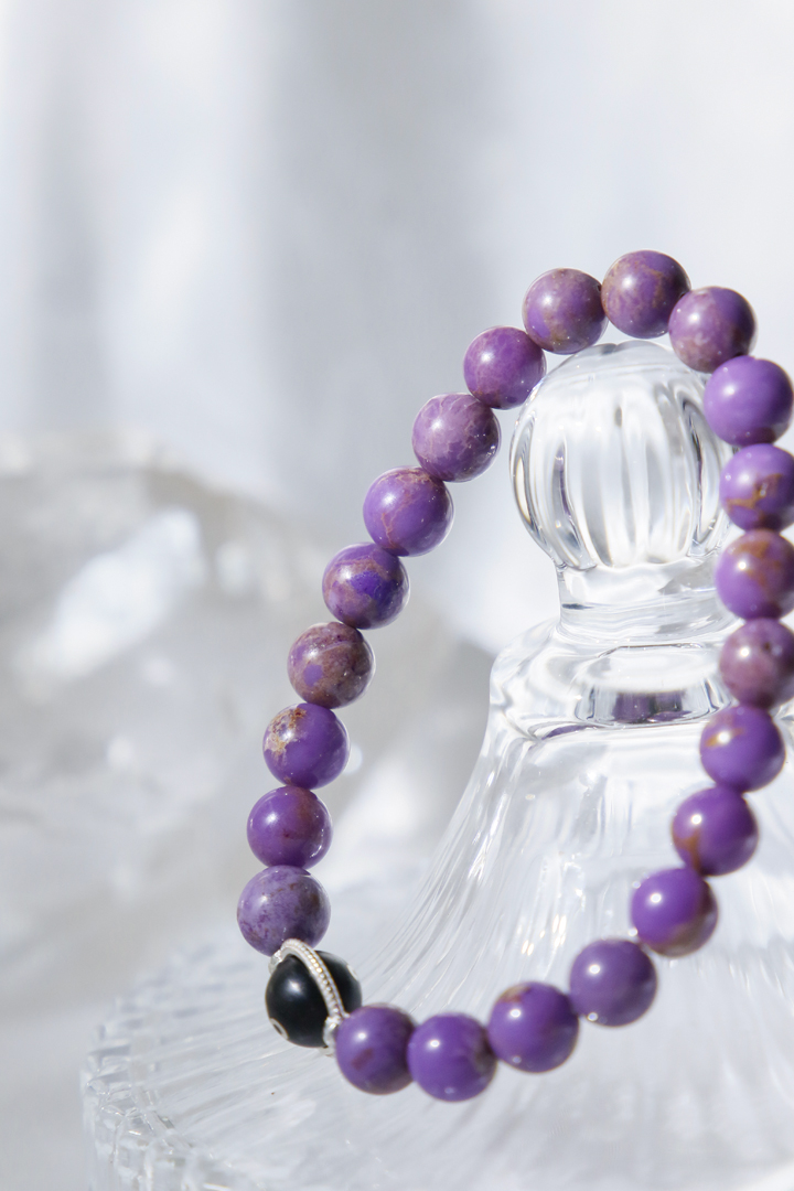 Purple Lepidolite Leo Zodiac Bracelet