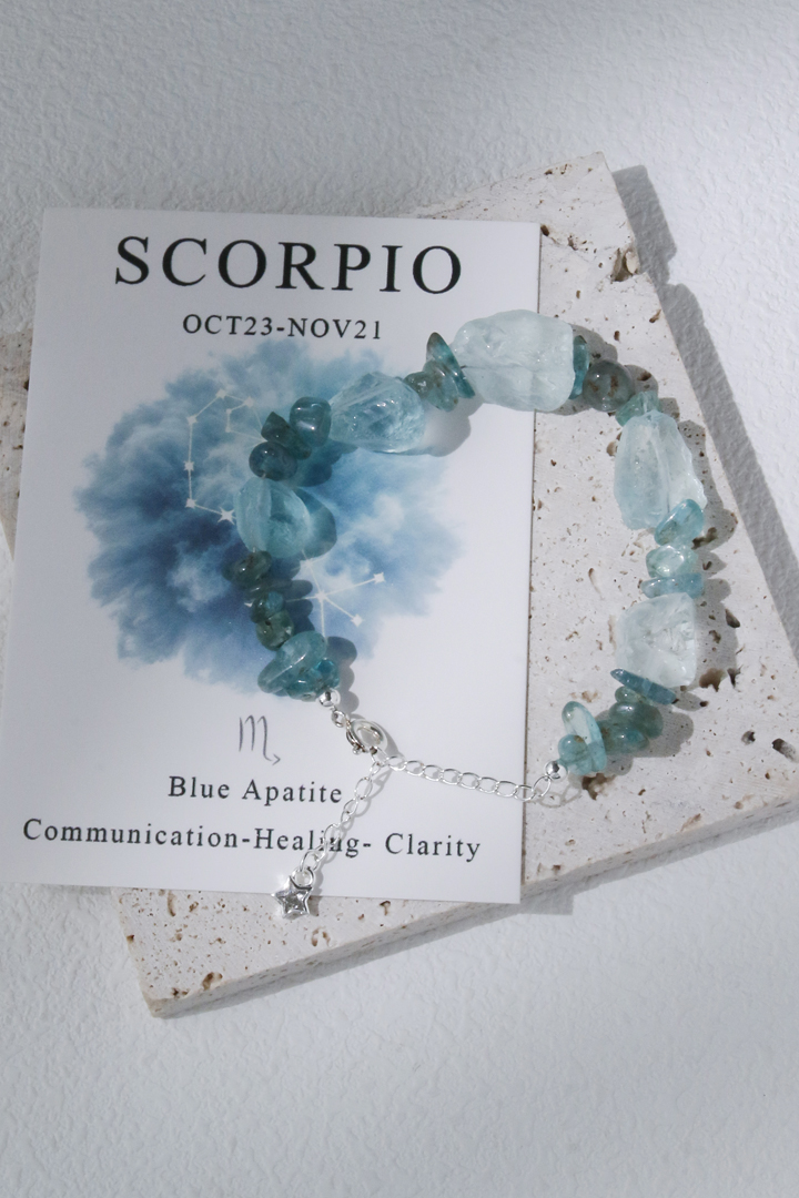 Scorpio Blue Apatite Zodiac Bracelet 