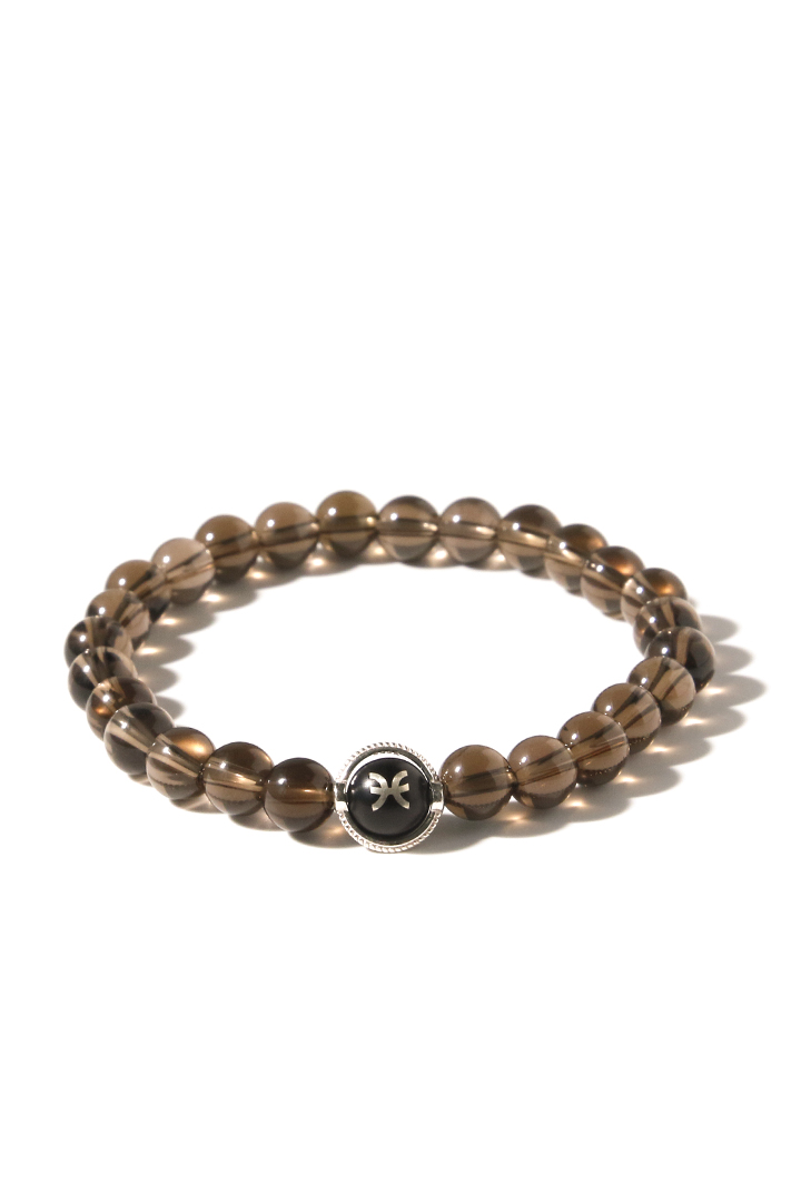 Smoky Quartz Pisces Zodiac Bracelet
