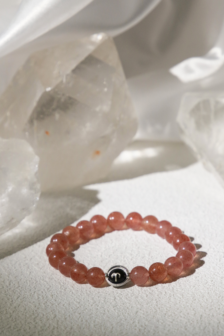 Strawberry Quartz Aries Zodiac Bracelet