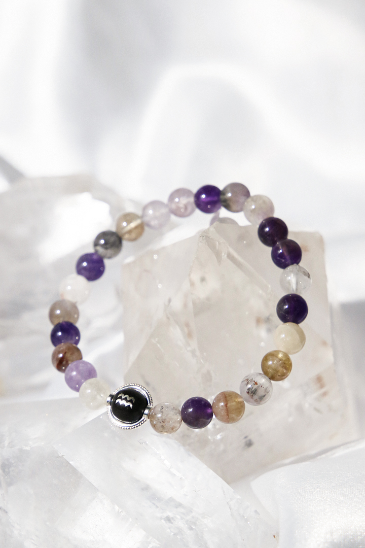 Super Seven Aquarius Zodiac Bracelet