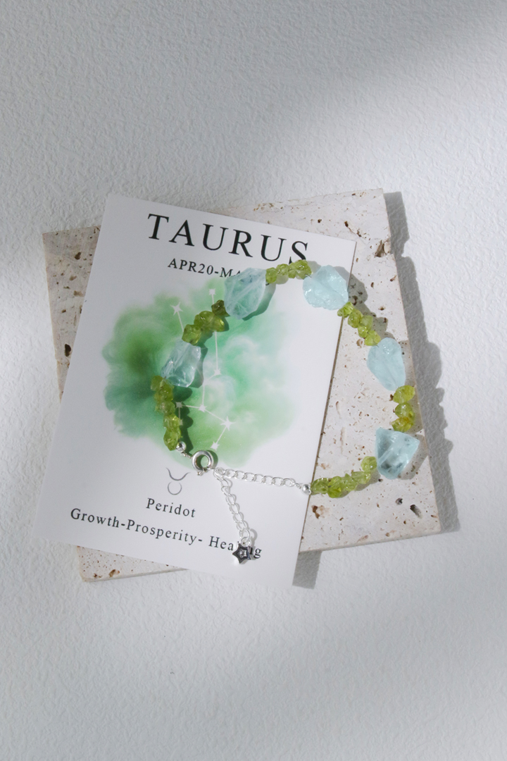 Taurus Peridot Zodiac Bracelet 