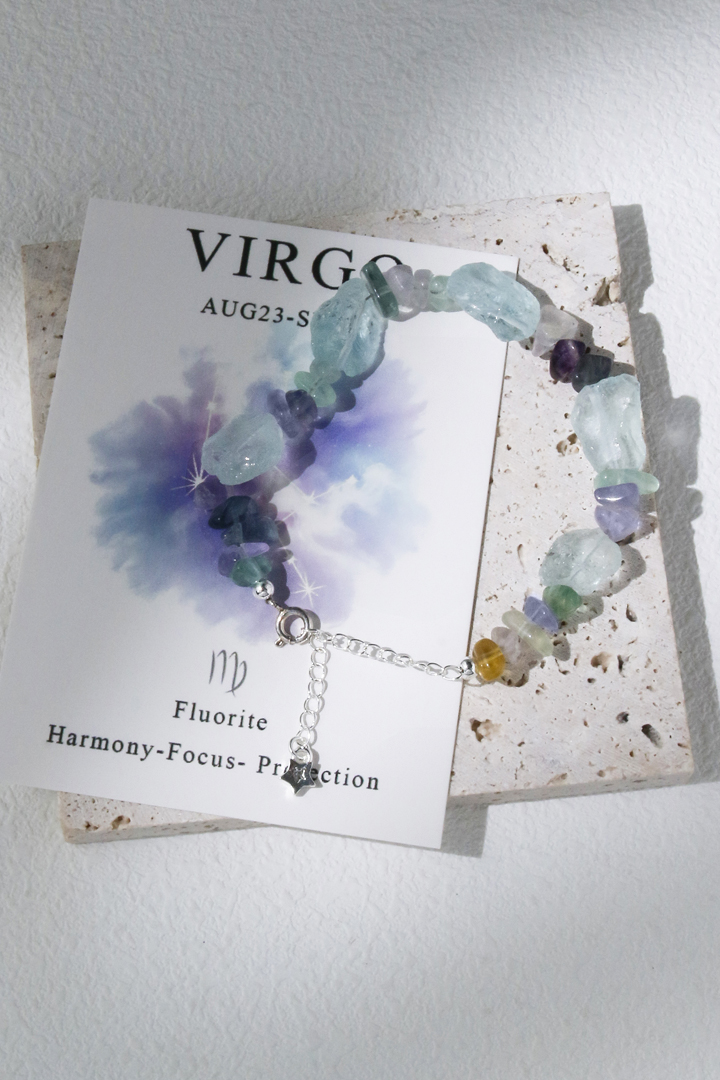 Virgo Fluorite Zodiac Bracelet