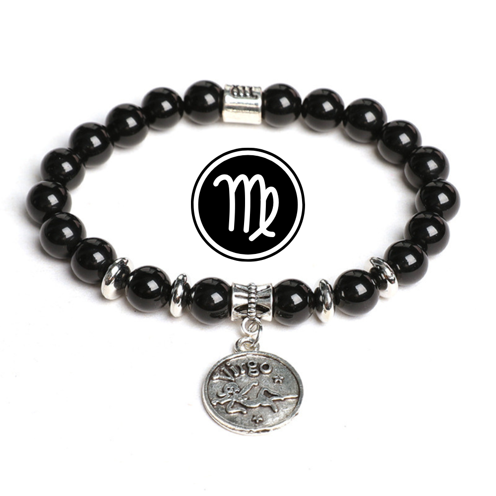 Zodiac Shield – Obsidian Zodiac Pendant Bracelet