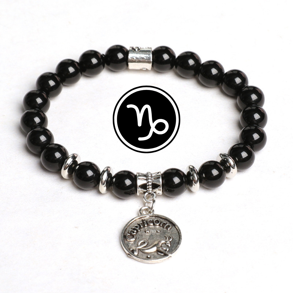Zodiac Shield – Obsidian Zodiac Pendant Bracelet