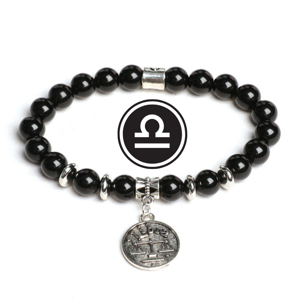 Zodiac Shield – Obsidian Zodiac Pendant Bracelet