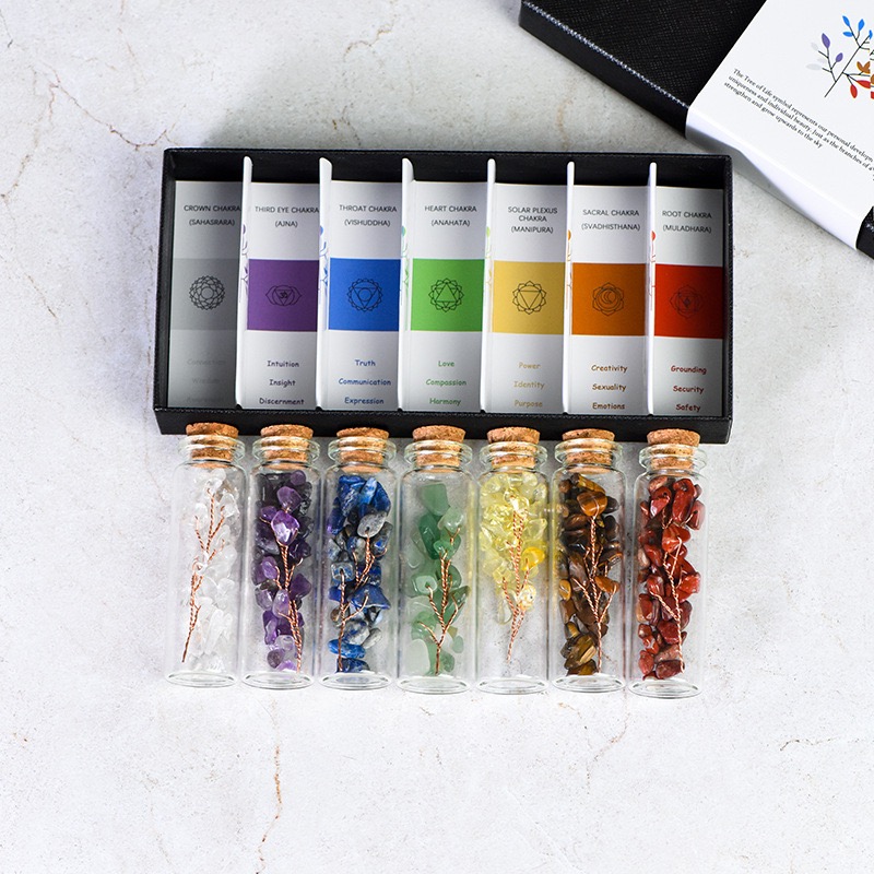 Seven Chakra Stone Wishing Bottles