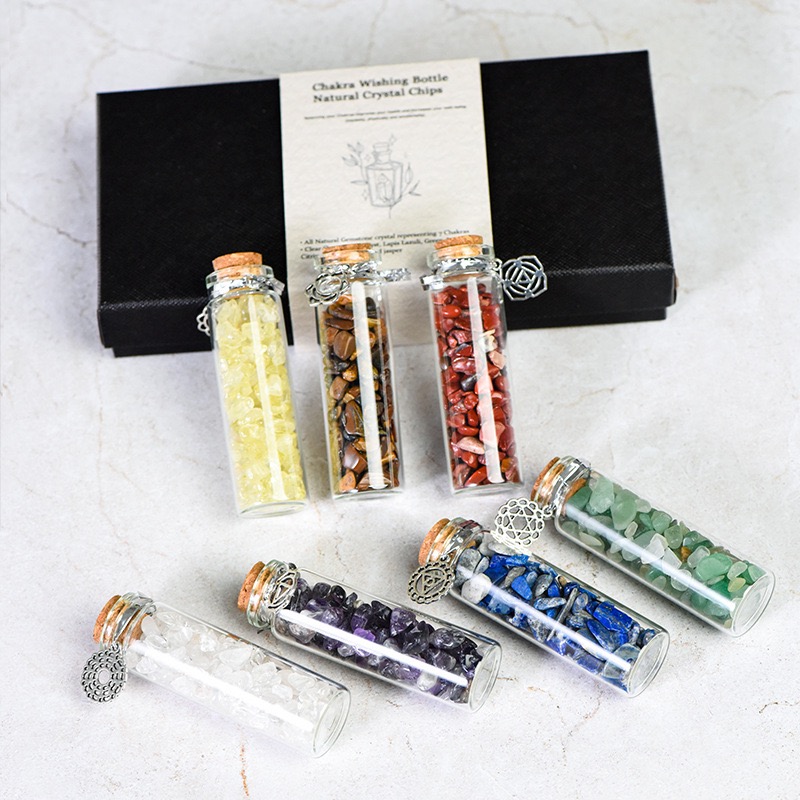 Seven Chakra Stone Wishing Bottles