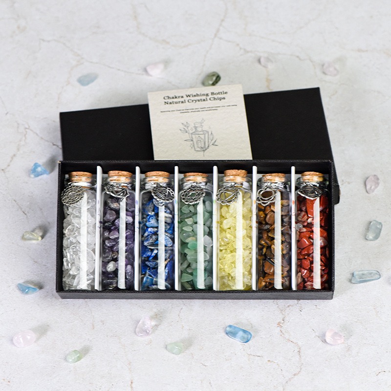 Seven Chakra Stone Wishing Bottles