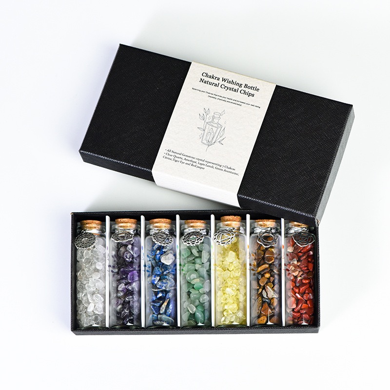 Seven Chakra Stone Wishing Bottles
