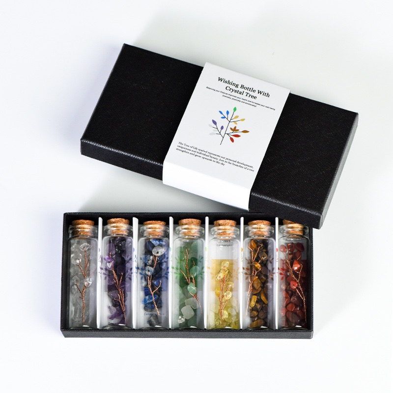 Seven Chakra Stone Wishing Bottles