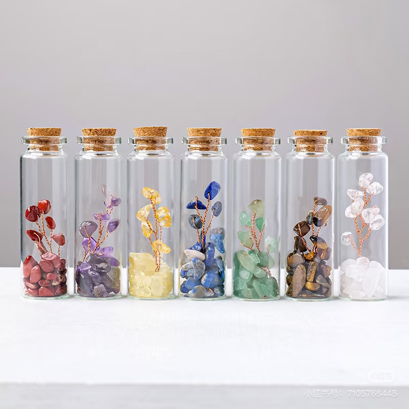Seven Chakra Stone Wishing Bottles