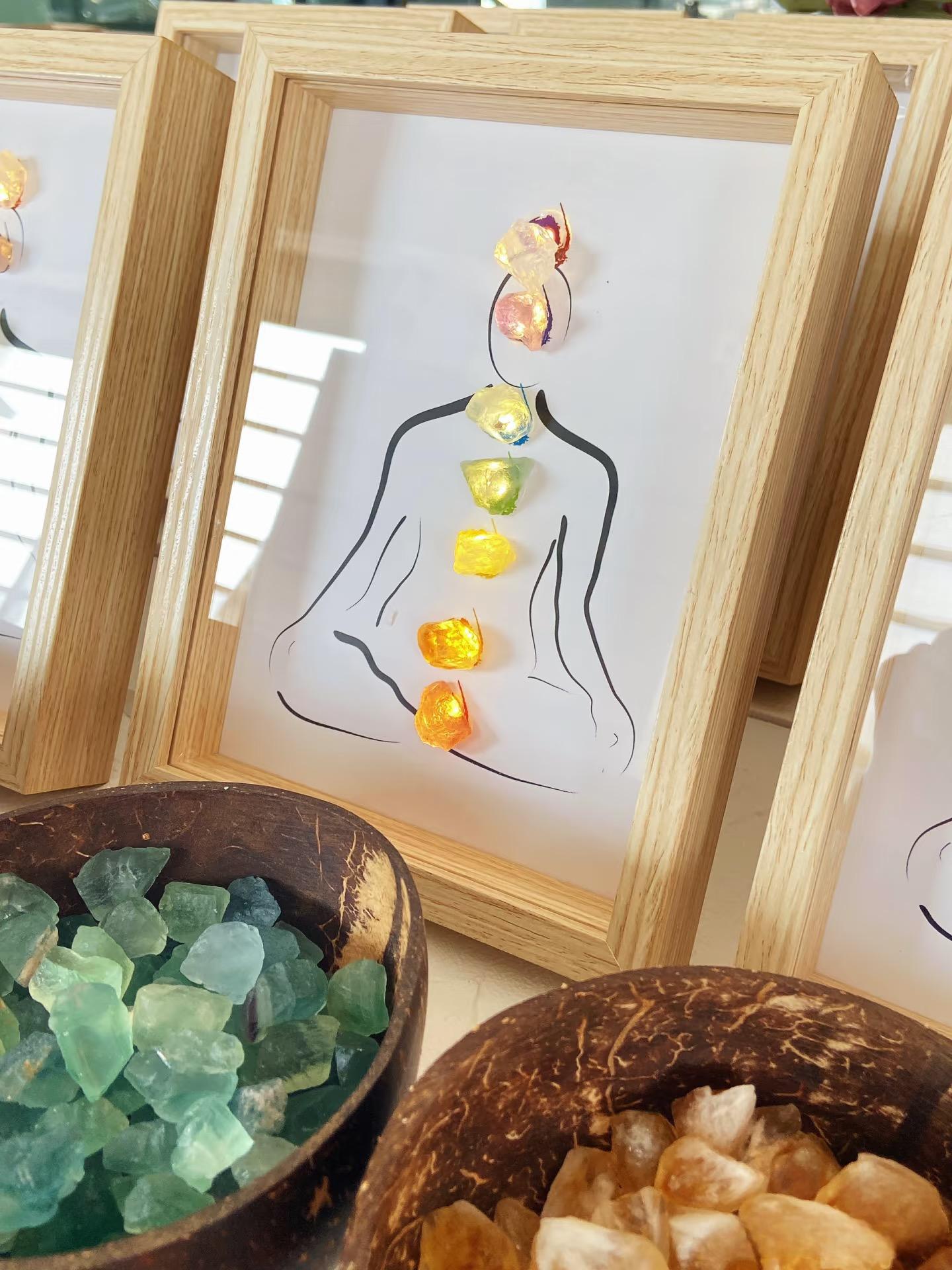 7 Chakra Healing Gemstone Picture Frame