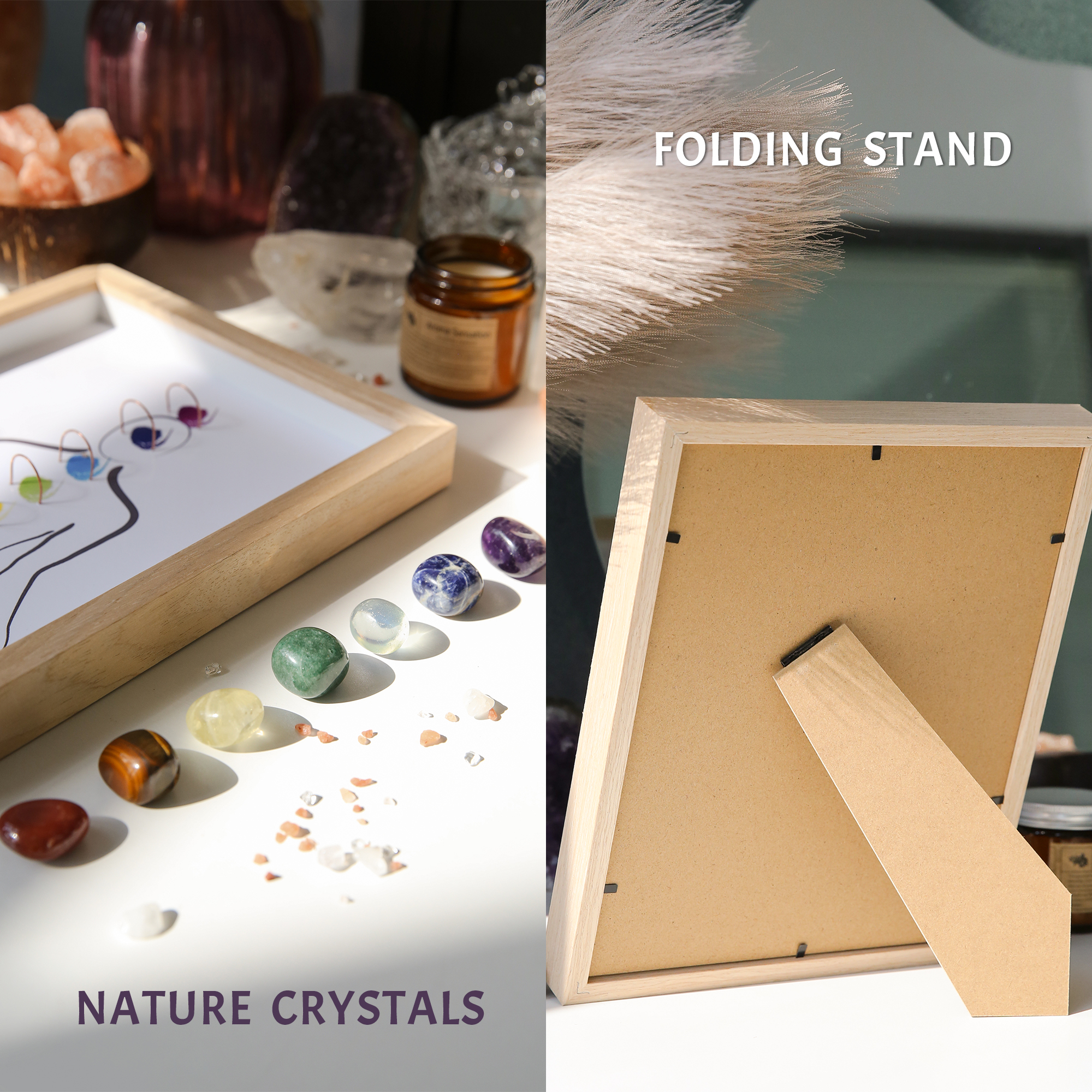 7 Chakras Healing Stone with Picture Frame (Removable)