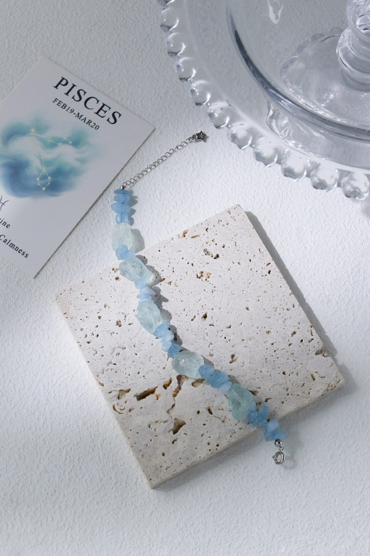 Pisces Aquamarine Zodiac Bracelet
