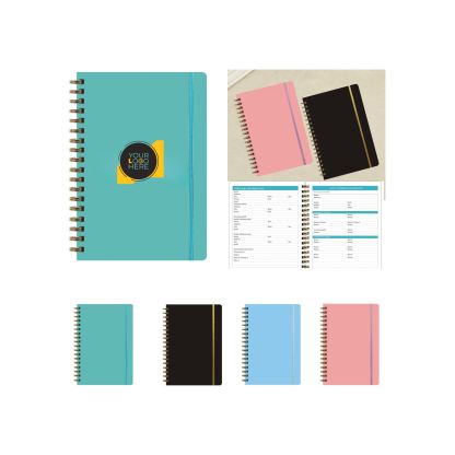 "Cross-border Amazon 2025 English Notepad A5 Metal Coil Notebook Weekly Planner Wholesale"