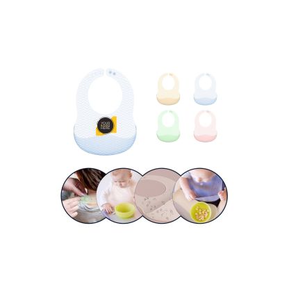 "Silicone Baby Feeding Bib – Food Catcher Pocket, "
