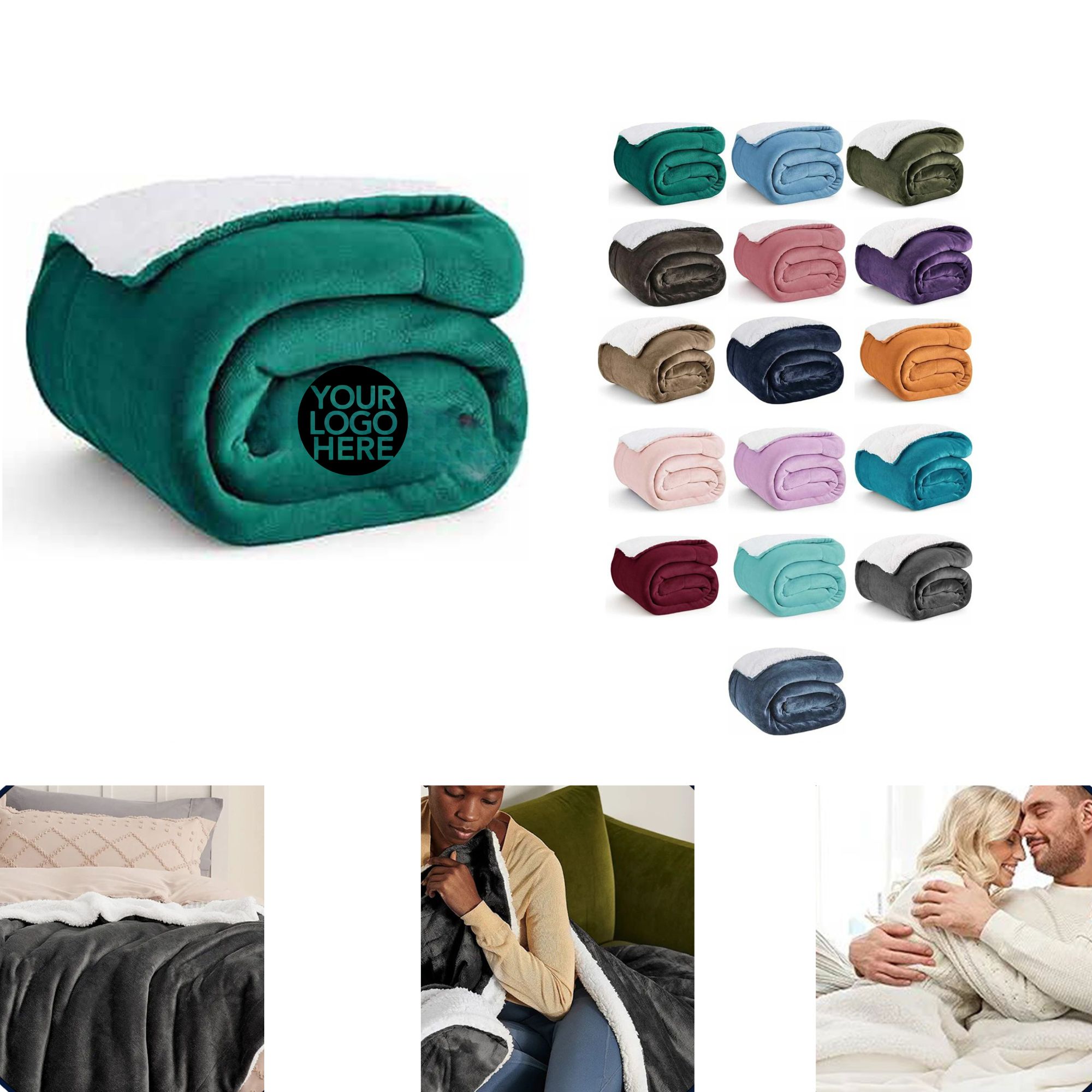 Plush Sherpa Fleece Throw Blanket