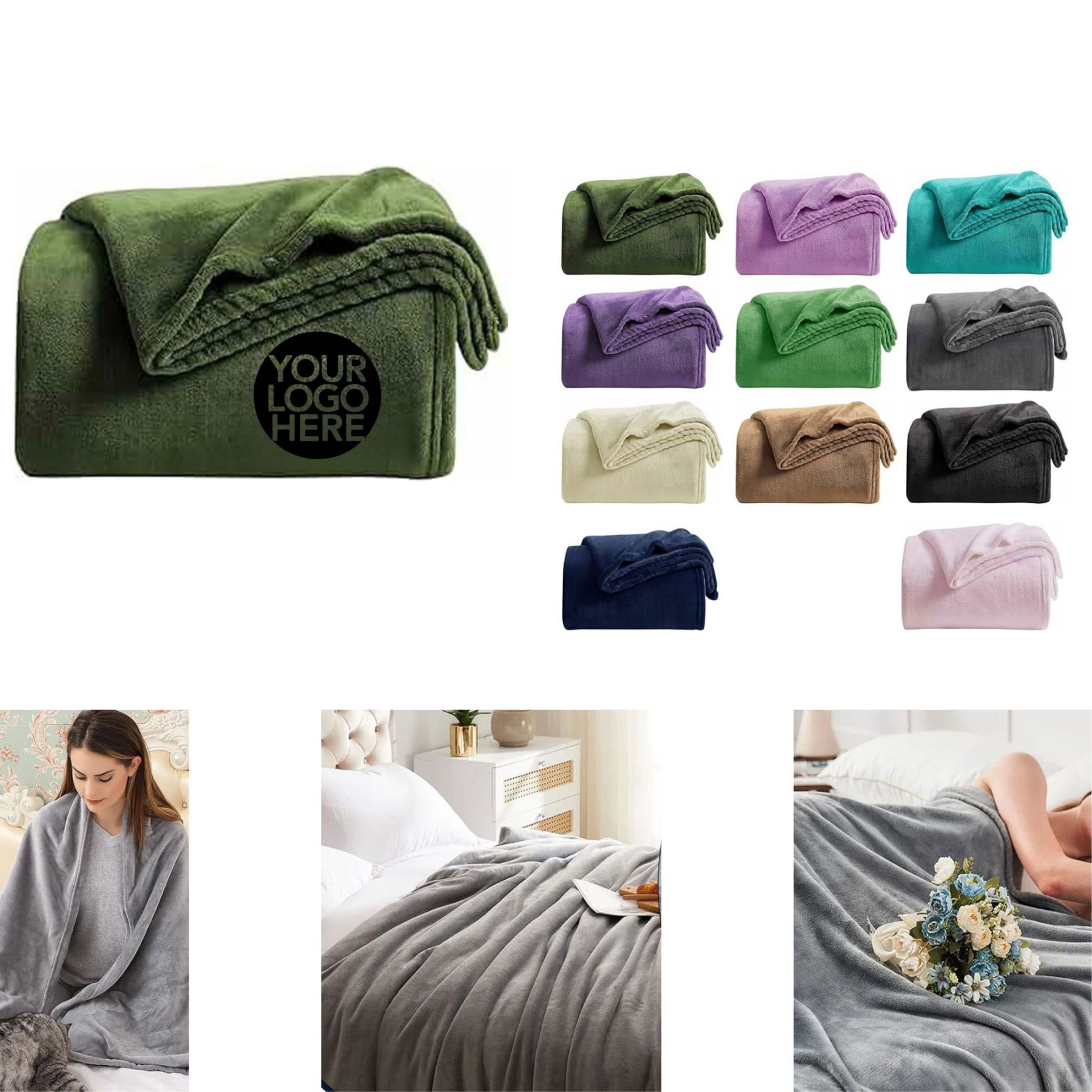 Featherlight Microfiber Fleece Throw Blanket