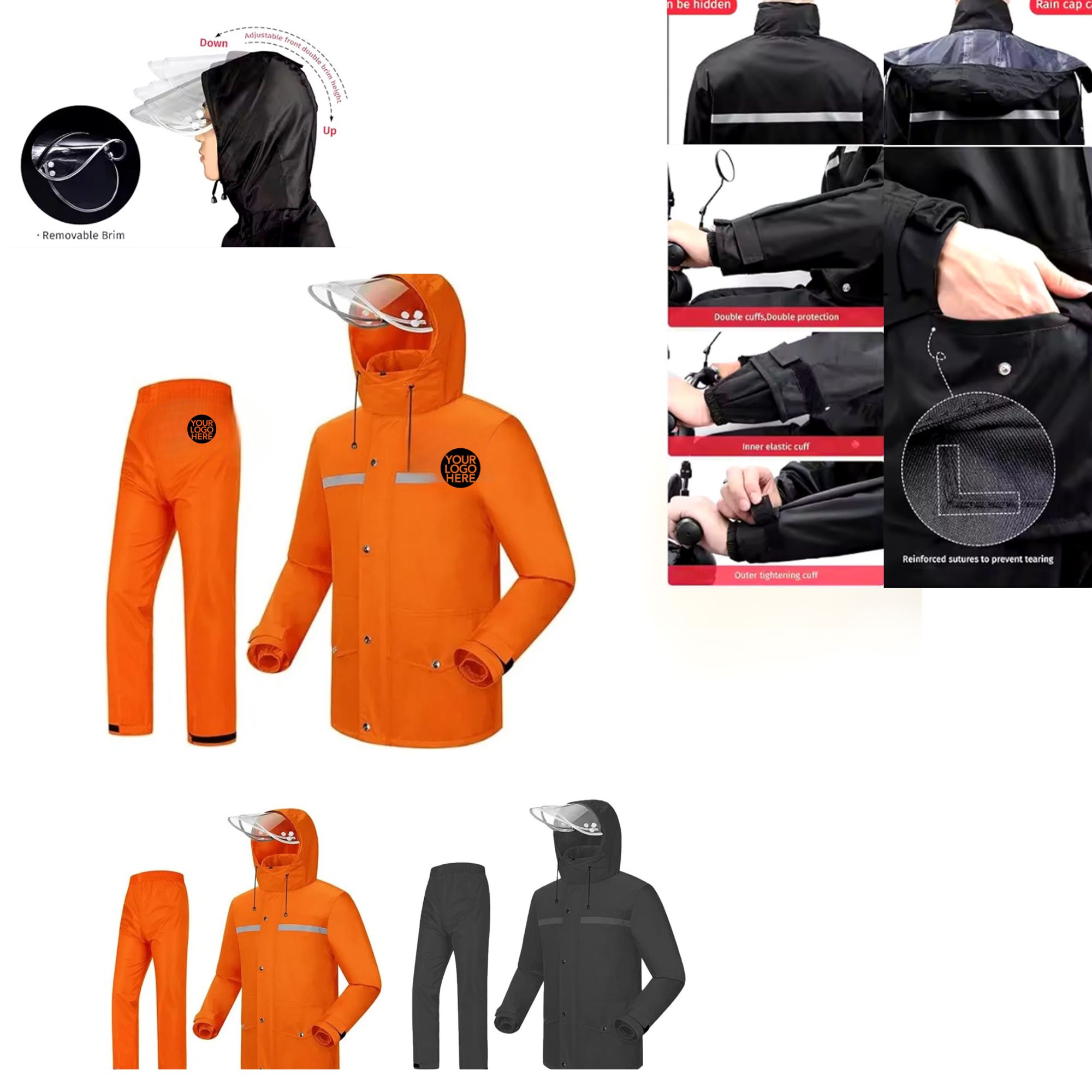 Men’s and Women’s Construction Work Rain Suit: Full Waterproof, Breathable, Windproof Jacket & Pants Set for Outdoor Use