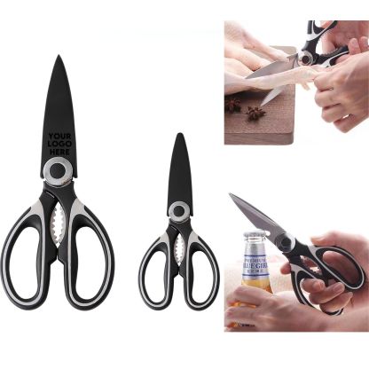 Versatile Household Kitchen Shears – Ideal for fish cleaning, vegetable chopping, and cutting through BBQ poultry bones, crafted from heavy-duty stainless steel for long-lasting use