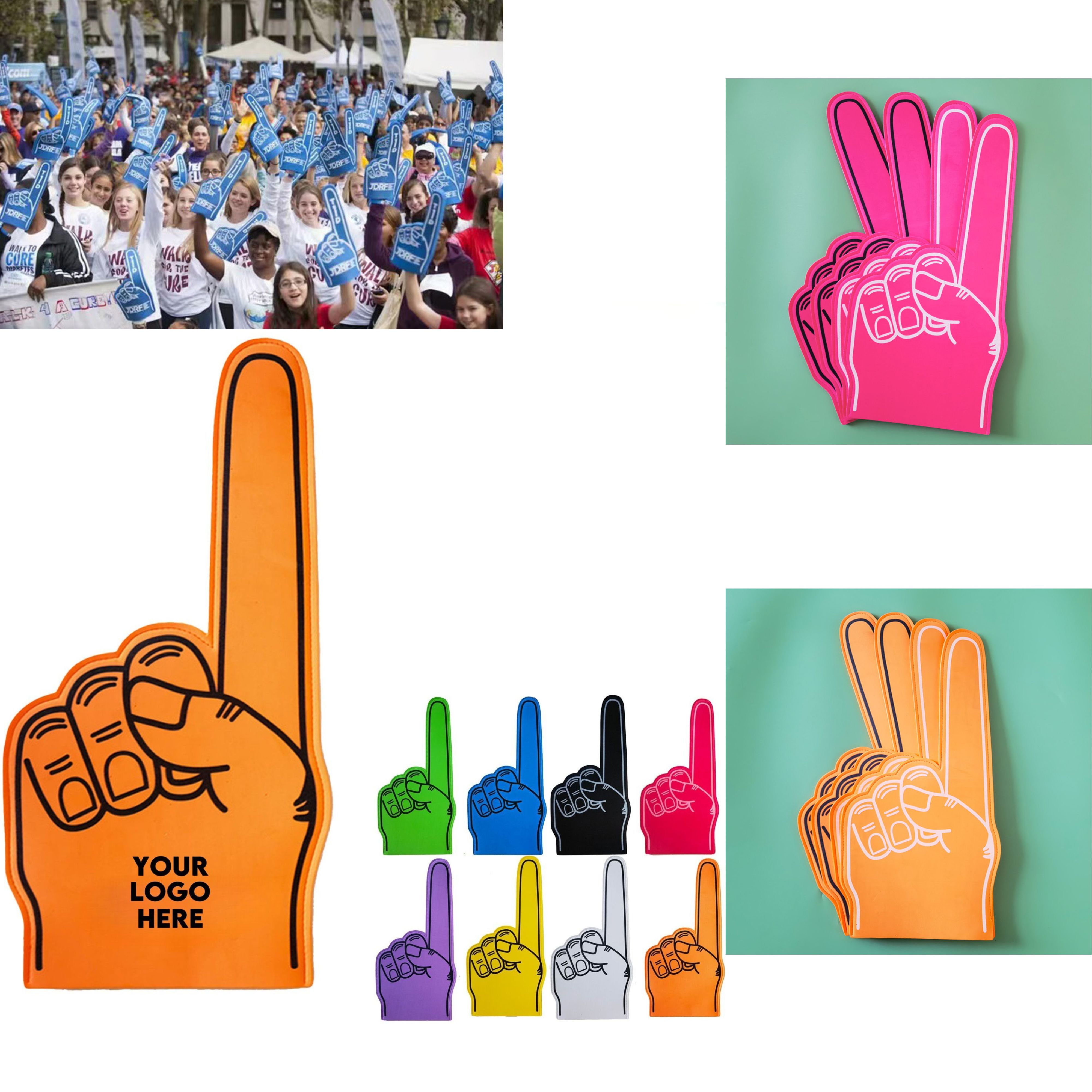 Vibrant Spot Cheering Foam Hand Gestures 