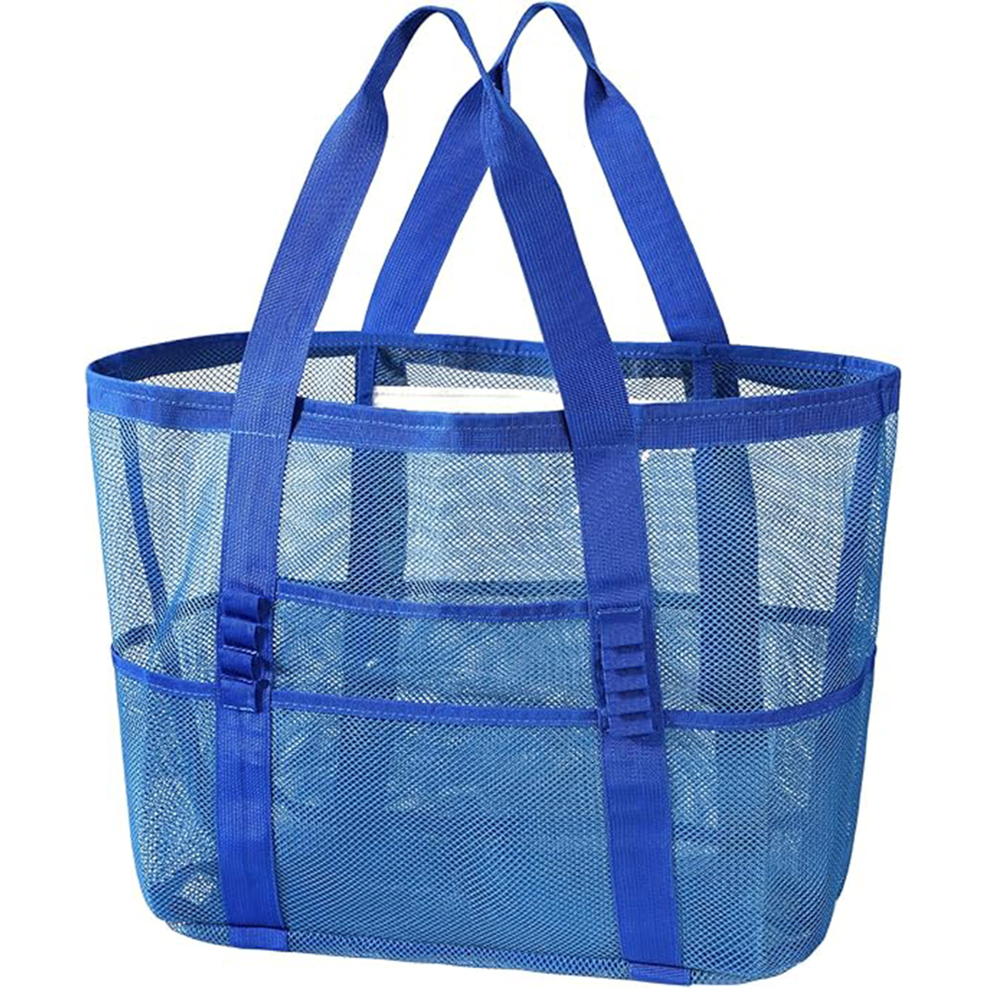 KPX Mesh Beach Tote: Large Foldable Mesh Pool Bag for Women with Small Pockets – Sandproof & Waterproof