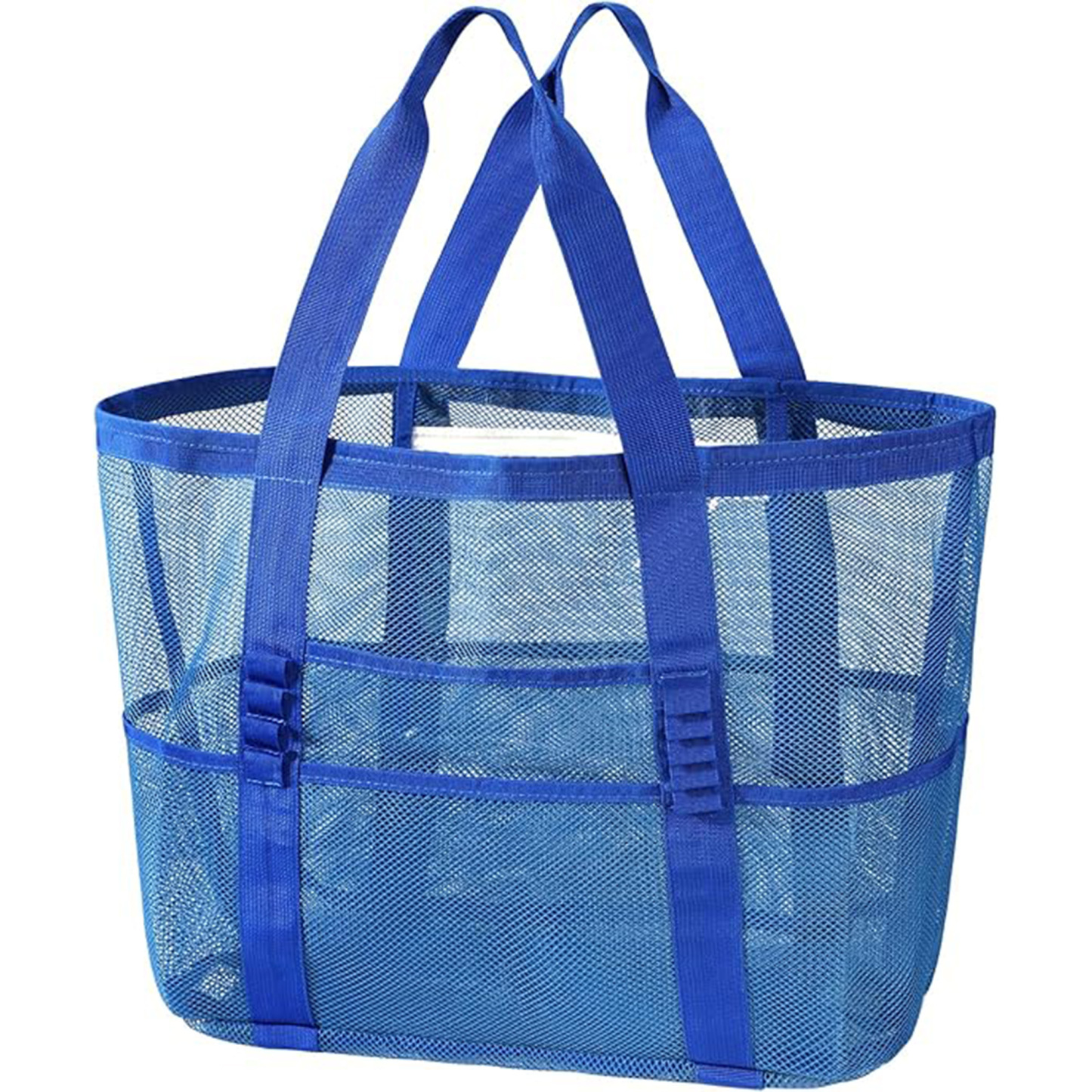 KPX Mesh Beach Tote: Large Foldable Mesh Pool Bag for Women with Small Pockets – Sandproof & Waterproof